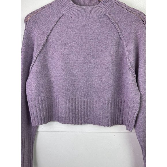 Jolie &Joy Purple Comfy Cropped Sweaters (Junior's) - Picture 7 of 10